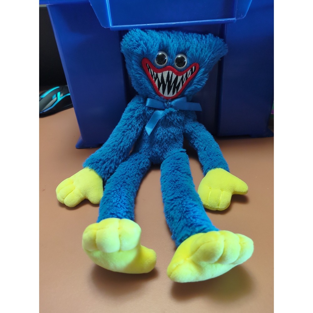 Poppy Playtime Scary Huggy Wuggy Blue Plush 9" Stuffed Toy Doll Game Mascot
